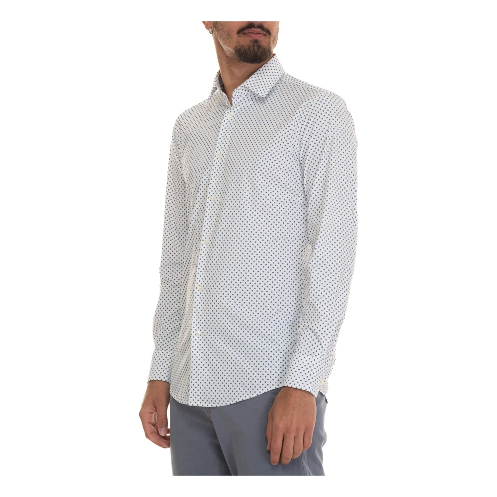 Boss Casual Shirt met Jurk Hals White Heren