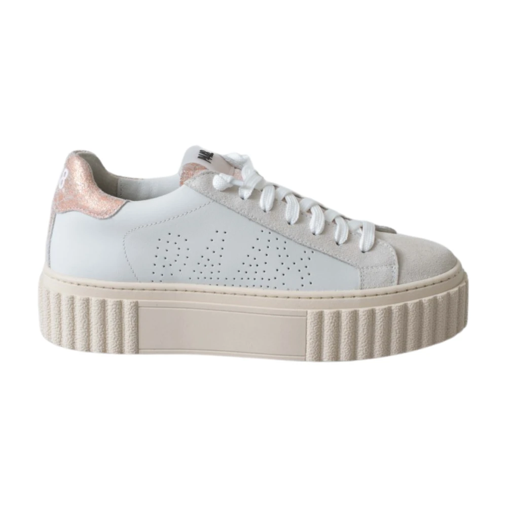 P448 Witte Creeper Sneakers met Rame Details Dames Schoenen