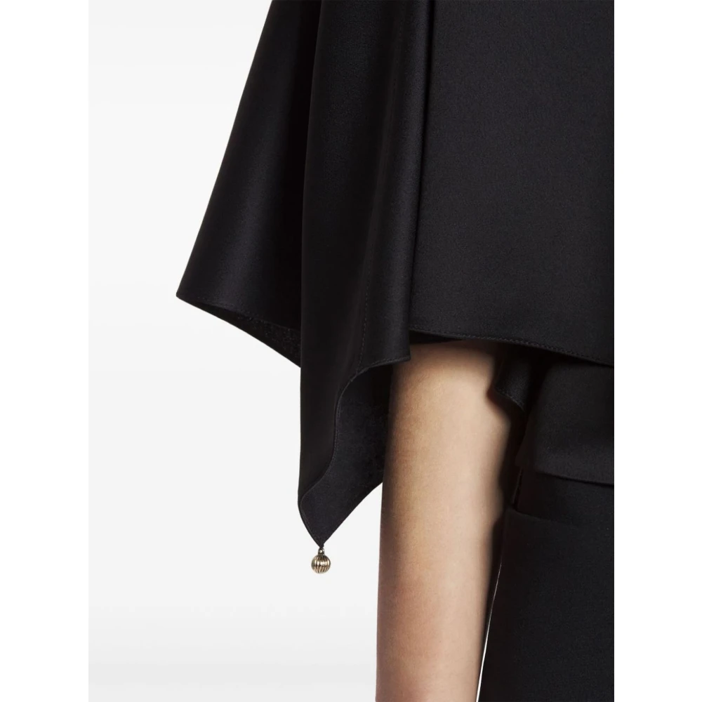 Lanvin Zwarte Asymmetrische Stud Top Black Dames