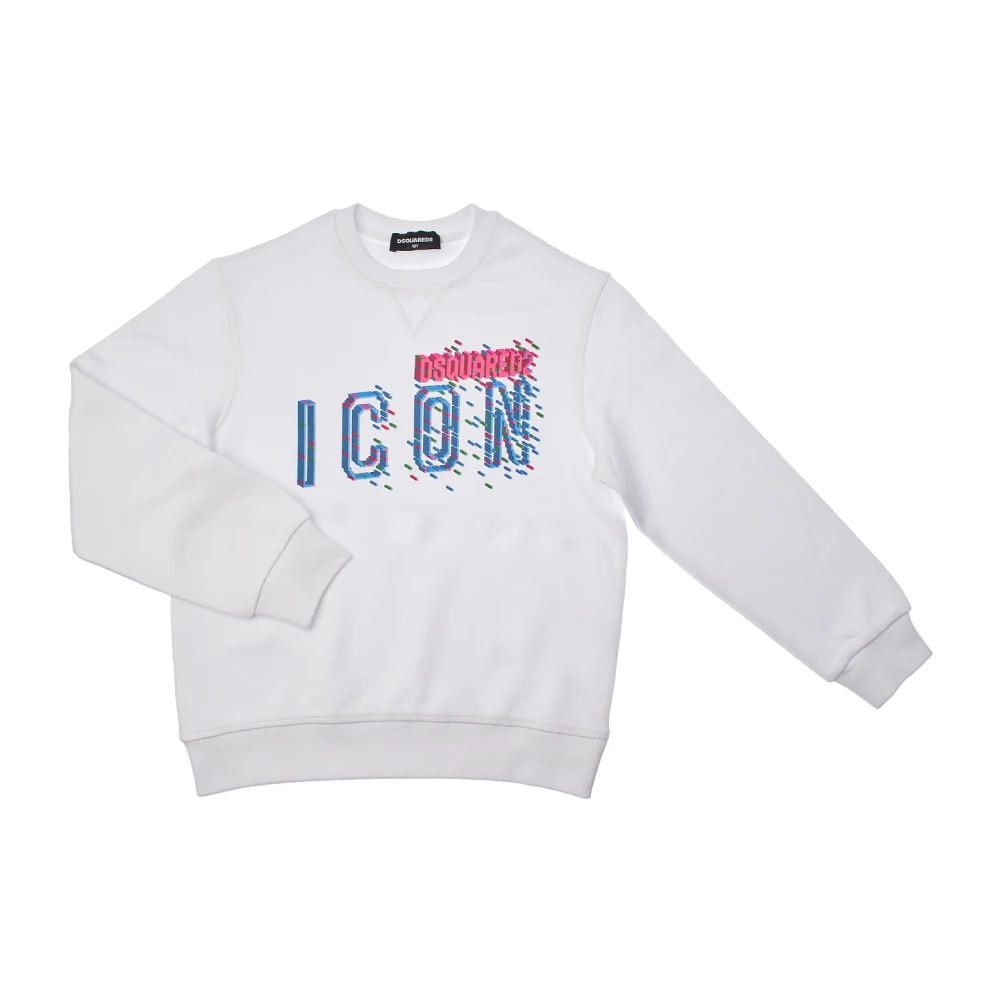 Dsquared2 Girls White Kids Sweatshirts, 10 Y, Round Neck Sweatshirt With Icon Print
