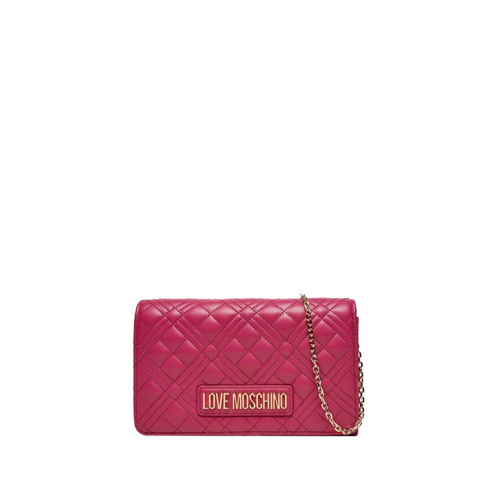 Moschino Fuchsia Schoudertas met Gouden Details Pink Dames