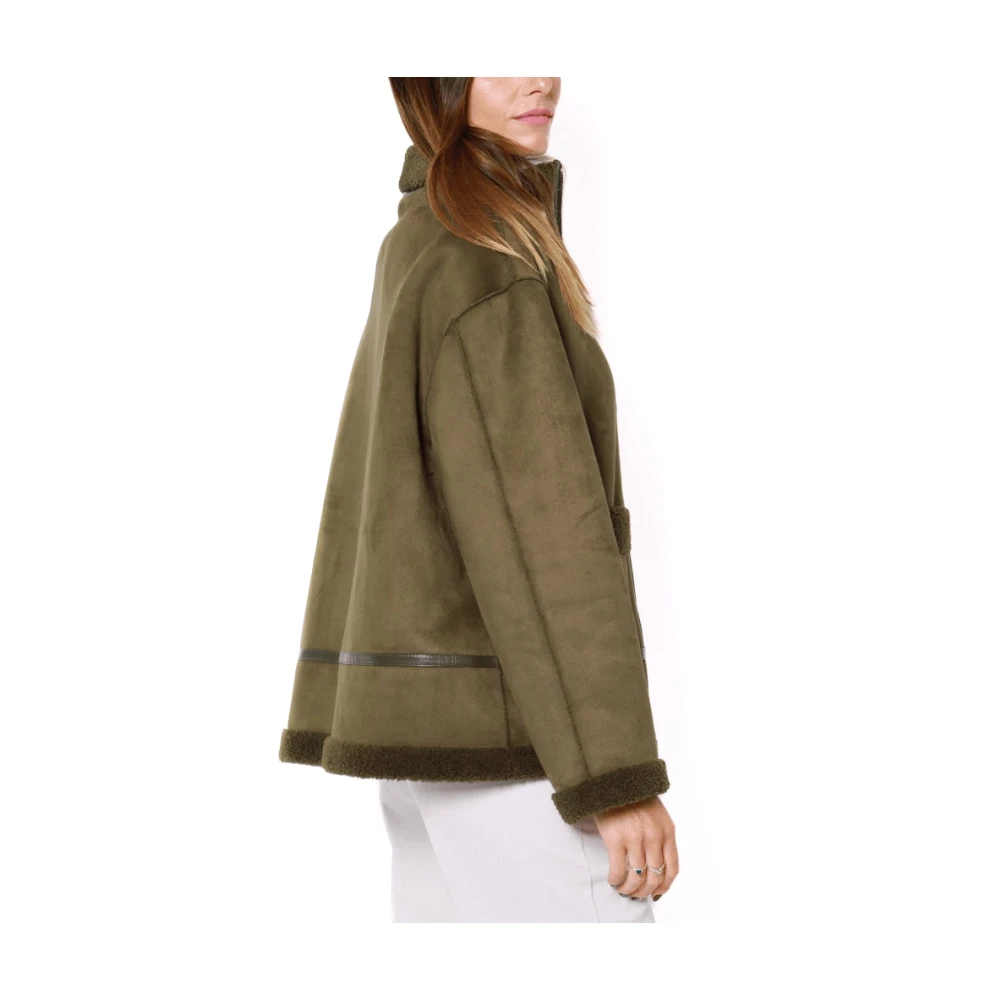 Emme DI Marella Omkeerbare Groene Ecomontone Korte Caban Green Dames