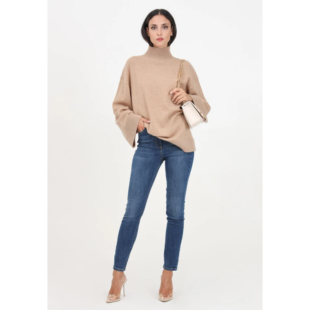 Elisabetta Franchi Skinny Denim Jeans Enkel Lengte Blue Dames