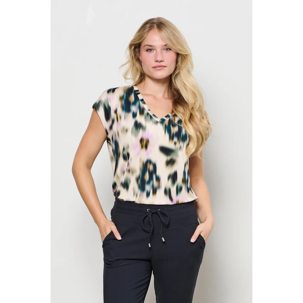 &Co Woman Bloes met lange mouwen en V-hals Multicolor Dames