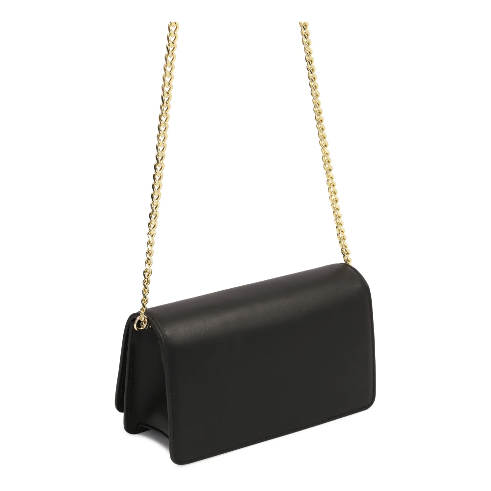 Kazar Kleine zwarte messenger tas gemaakt van graanleer Black Dames