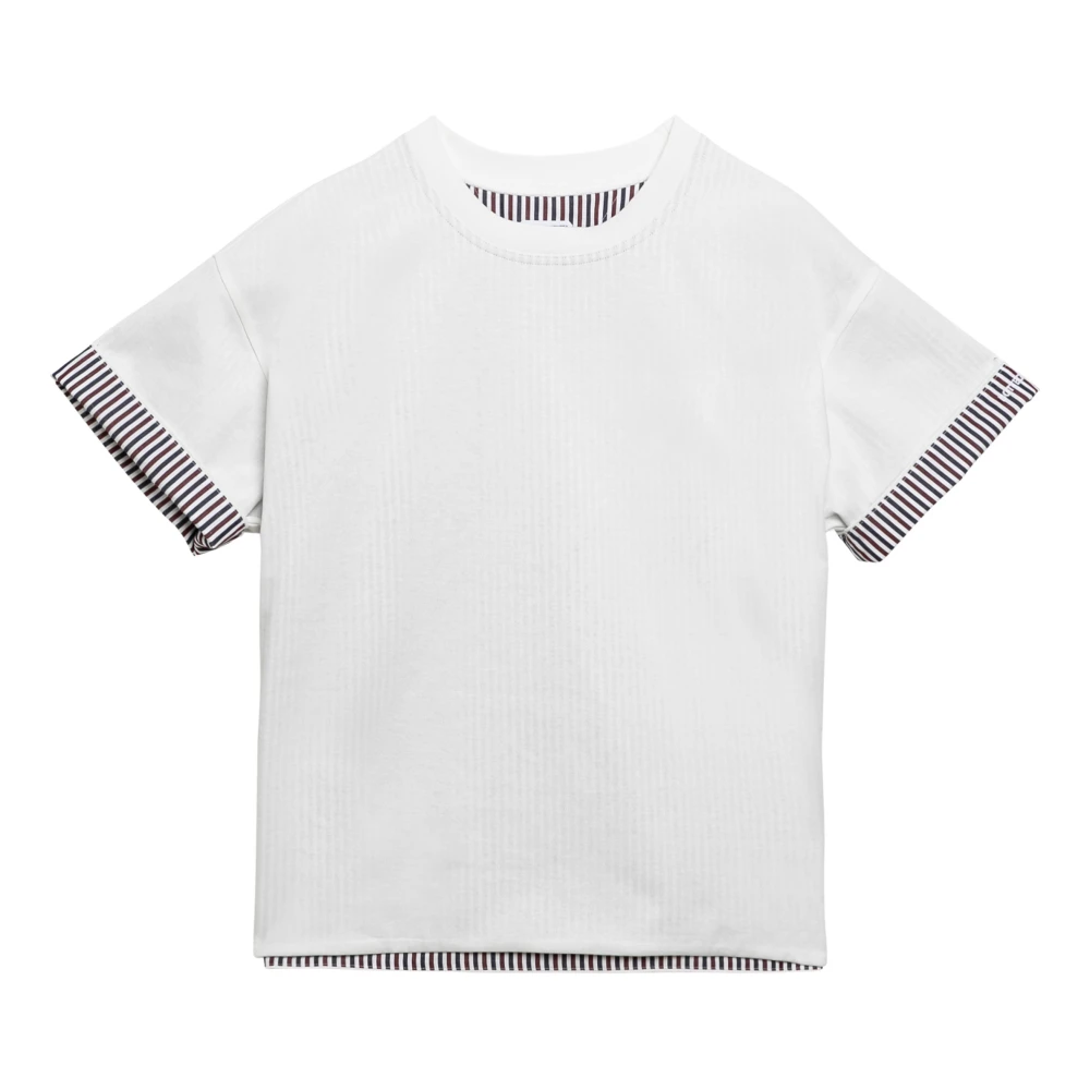 Bottega Veneta Korte Mouw Ronde Hals T-Shirt White Dames