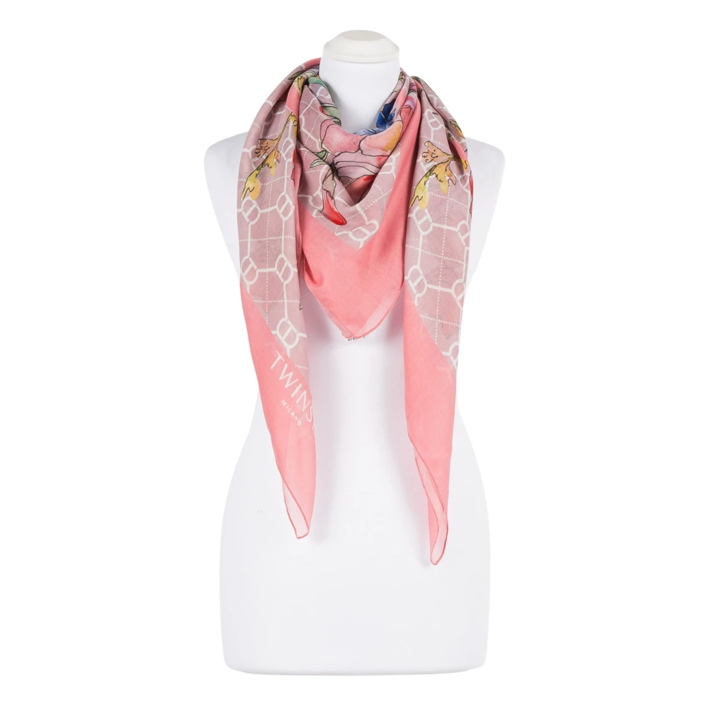 Twinset Koraalrode Square-Neck Top Multicolor Dames