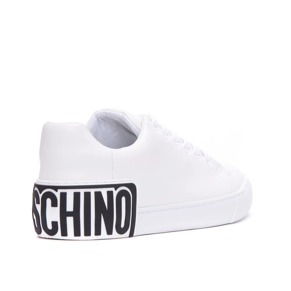 Moschino Logo Witte Sneakers voor Vrouwen White Dames