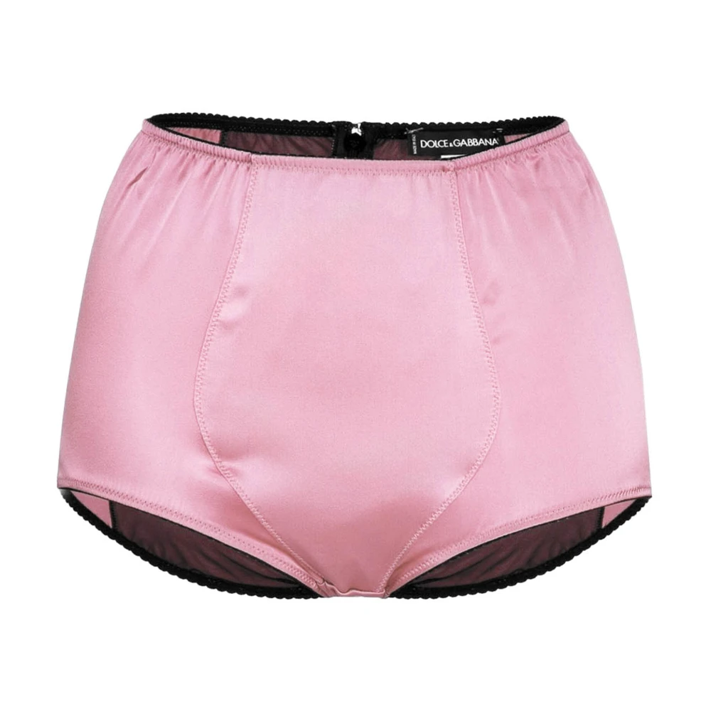 Dolce & Gabbana Satin High-Waist Slipjes Pink Dames