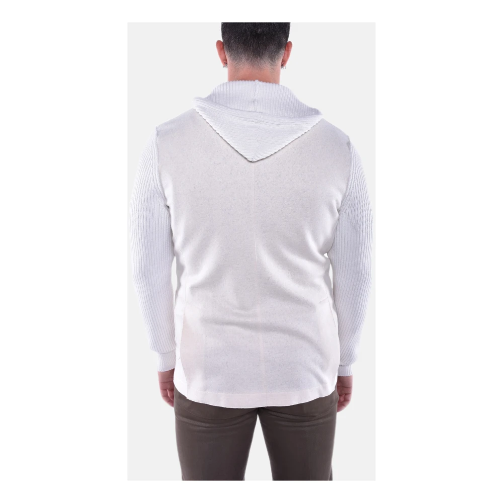 Eleventy Wollen jas met afneembare capuchonvest Beige Heren