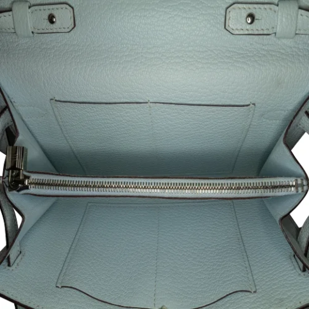 Hermès Vintage Pre-owned Leather crossbody-bags Blue Dames