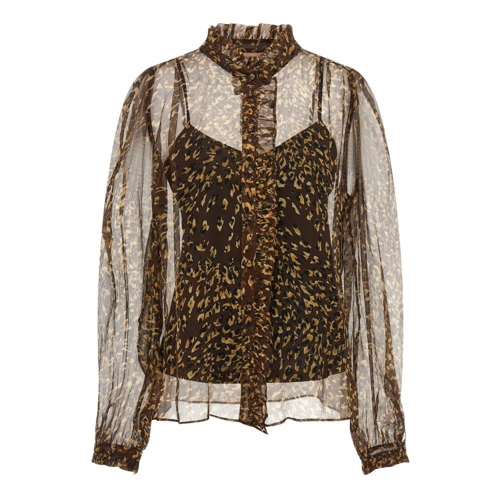 Twinset Camisa De Crepé De Seda Blouses & Shirts Mujer Multicolor S