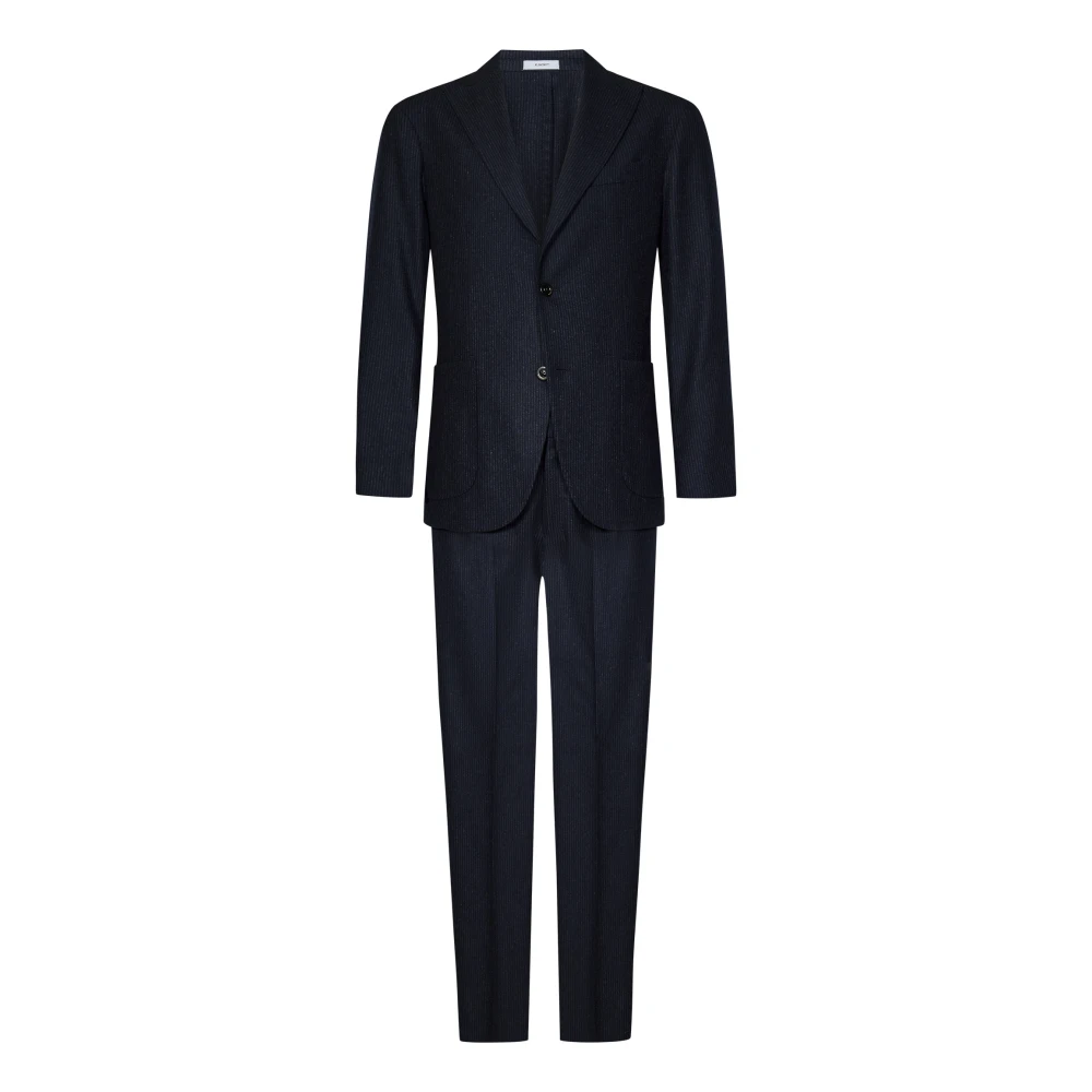 Boglioli Blauw Gestreept Pak Jas Blue Heren