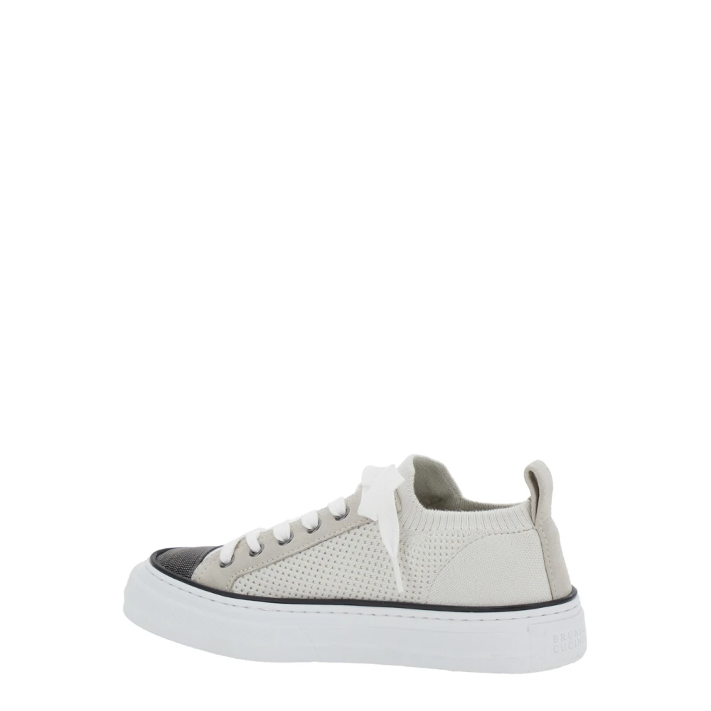 BRUNELLO CUCINELLI Witte lage top sneakers vetersluiting White Dames