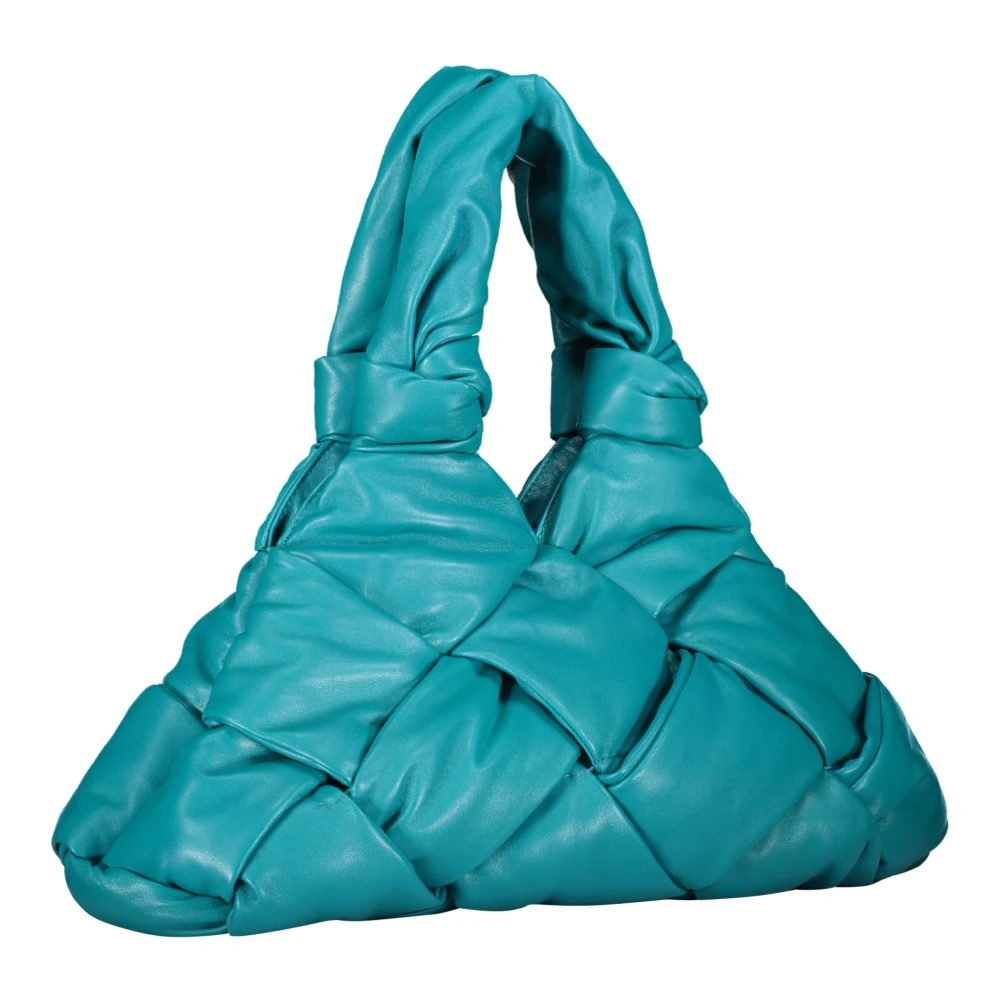 Bottega Veneta Gewatteerde Lock Leren Schoudertas Green Dames