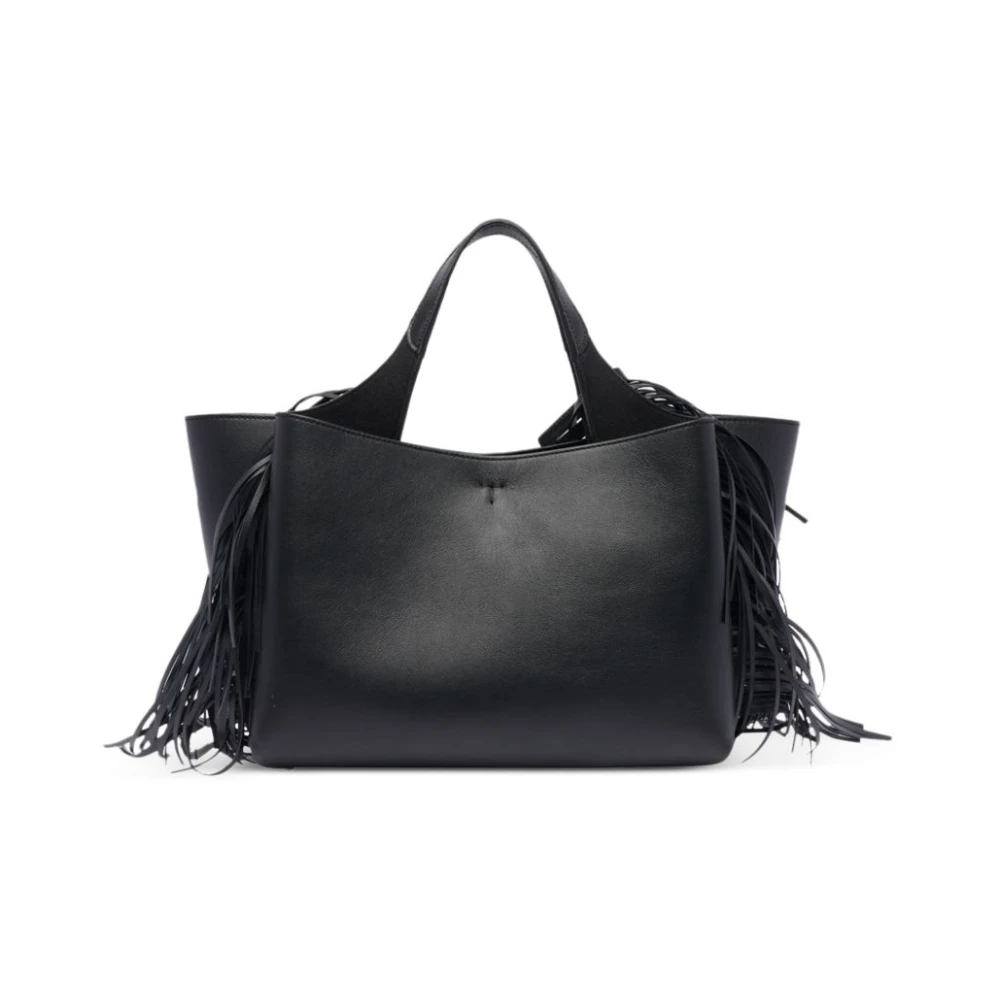 TOD'S Zwarte Karabijnhaak Tassen met Logohanger Black Dames