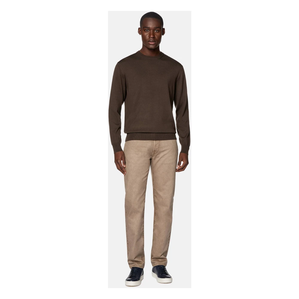 Boggi Milano Crew Neck Jumper Blue Heren