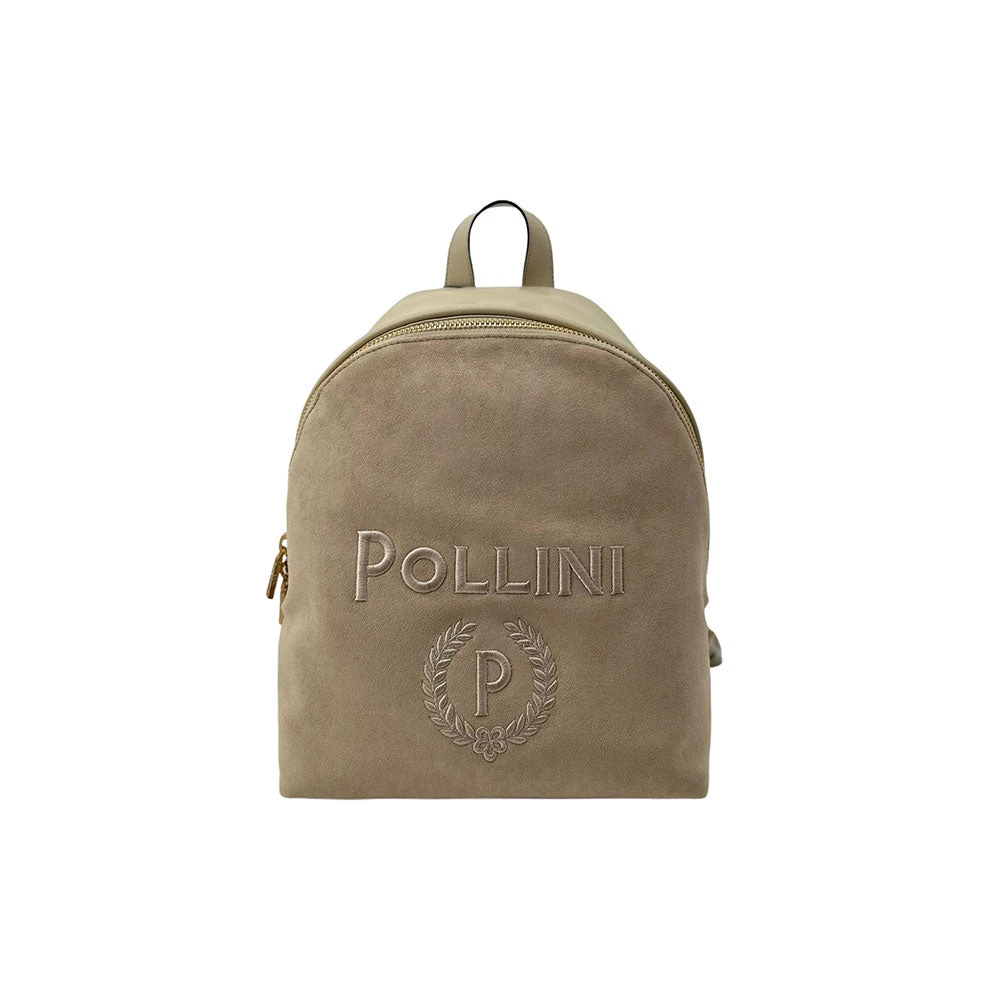 Pollini Donna Beige - Suede Backpack - Bags - One Size