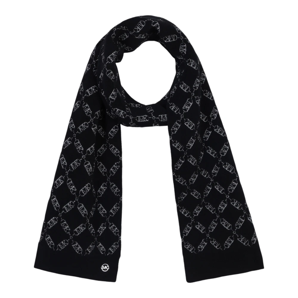 Michael Kors Women's Black Jacquard Knit Scarf