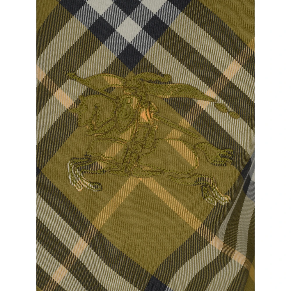 Burberry Omkeerbare Windbreaker Jas in Khaki Ruit Green Dames