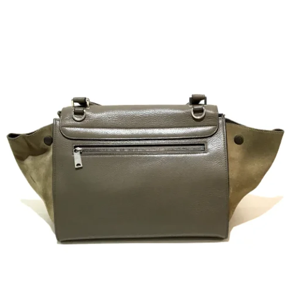 Celine Vintage Pre-owned Leather handbags Green Dames
