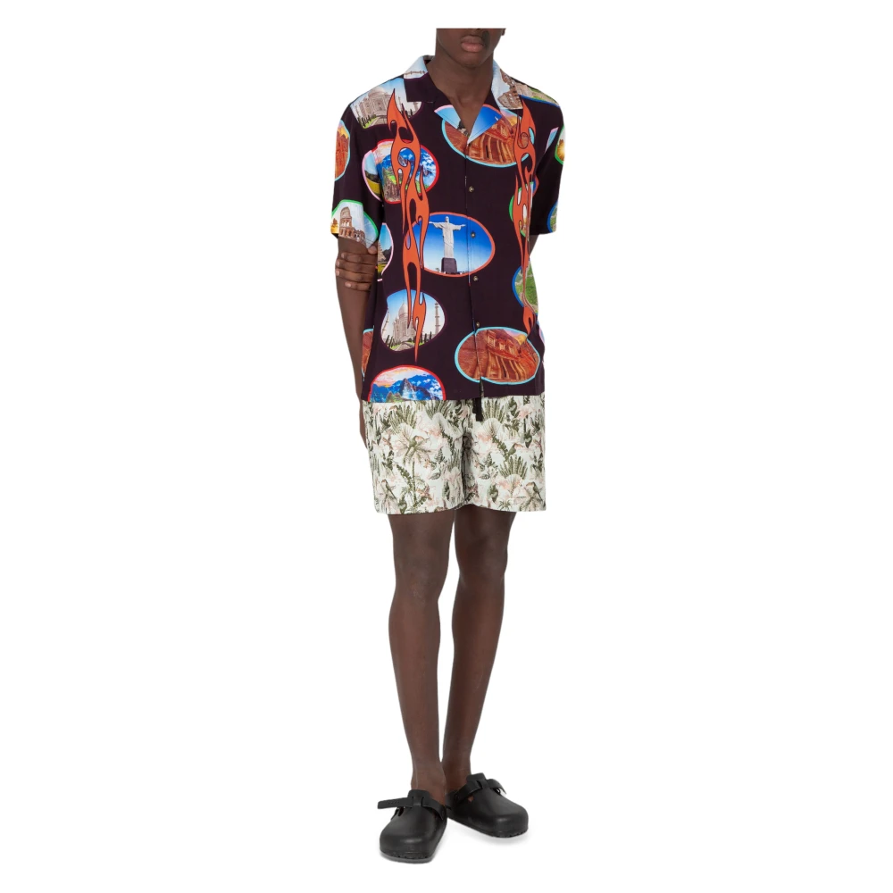 Pleasures Zwarte Camp SS Shirt 7 Wonders Multicolor Heren