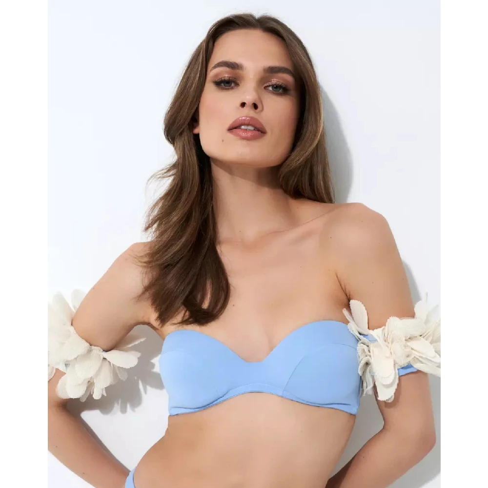 La Revêche Blauwe Bloemen Bikini Top Blue Dames