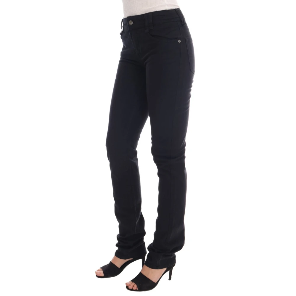 John Galliano Chique Zwarte Regular Fit Denim Jeans Black Dames