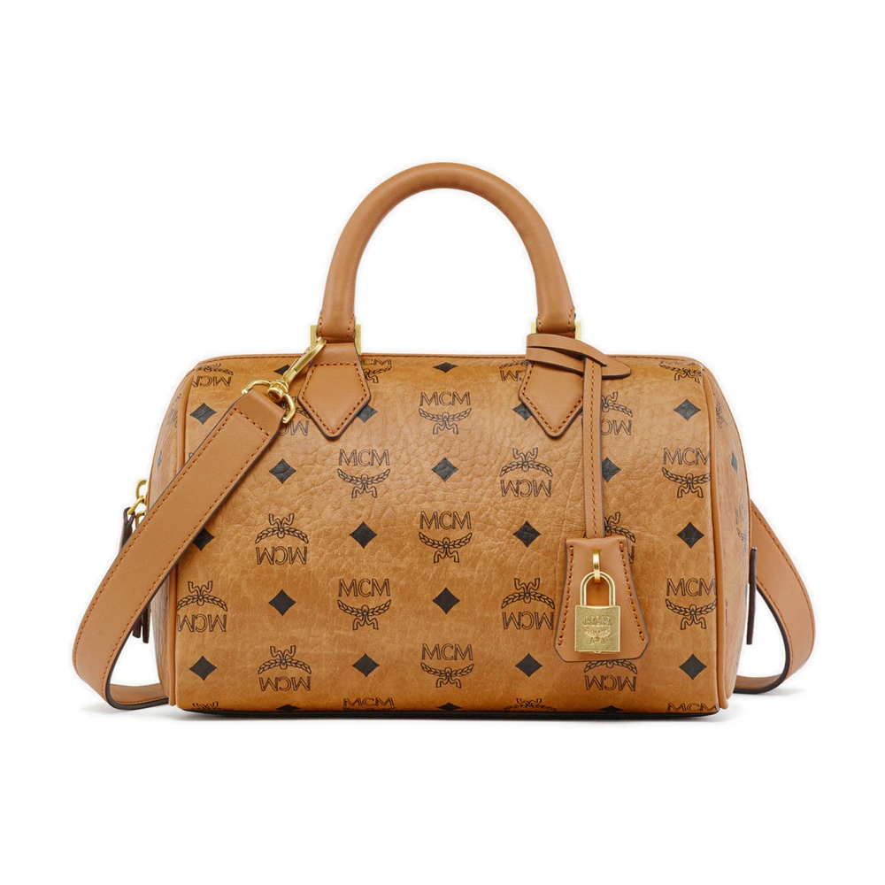 MCM Ella Boston in Visetos Brown Dames