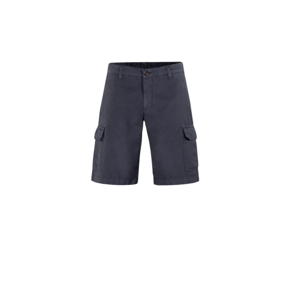 Moorer Lyxiga Cargo Bermuda Shorts Blue, Herr