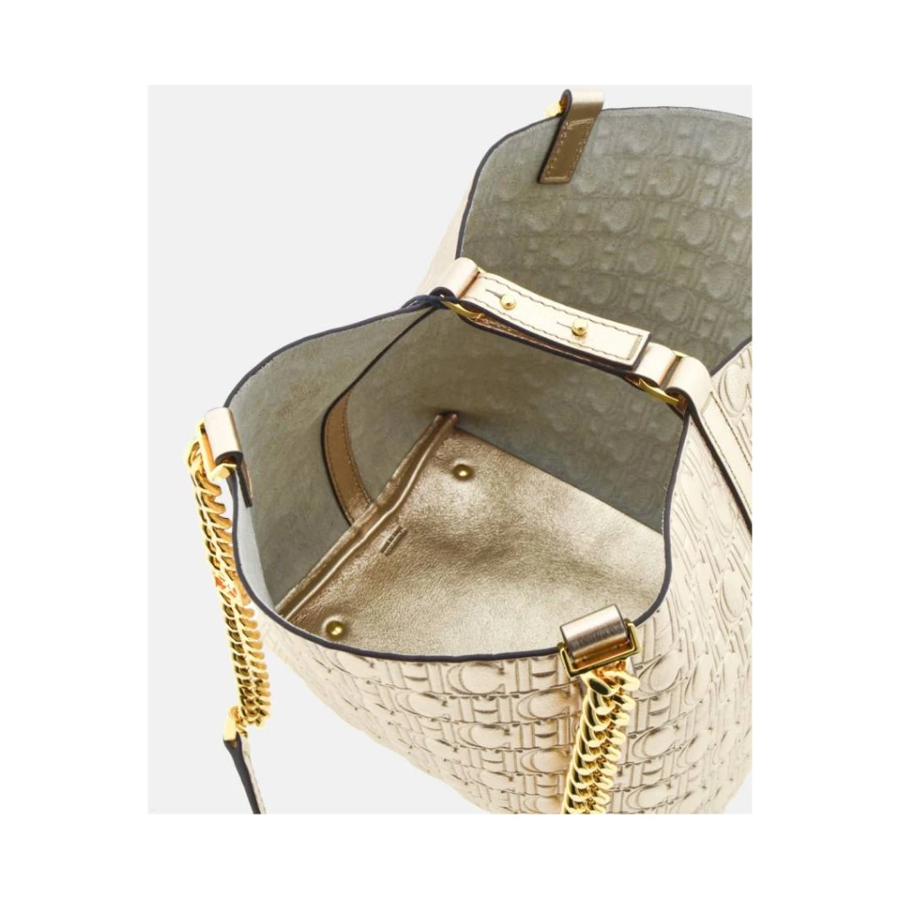 Carolina Herrera Matryoshka Chain XS Platino Tas Beige Dames