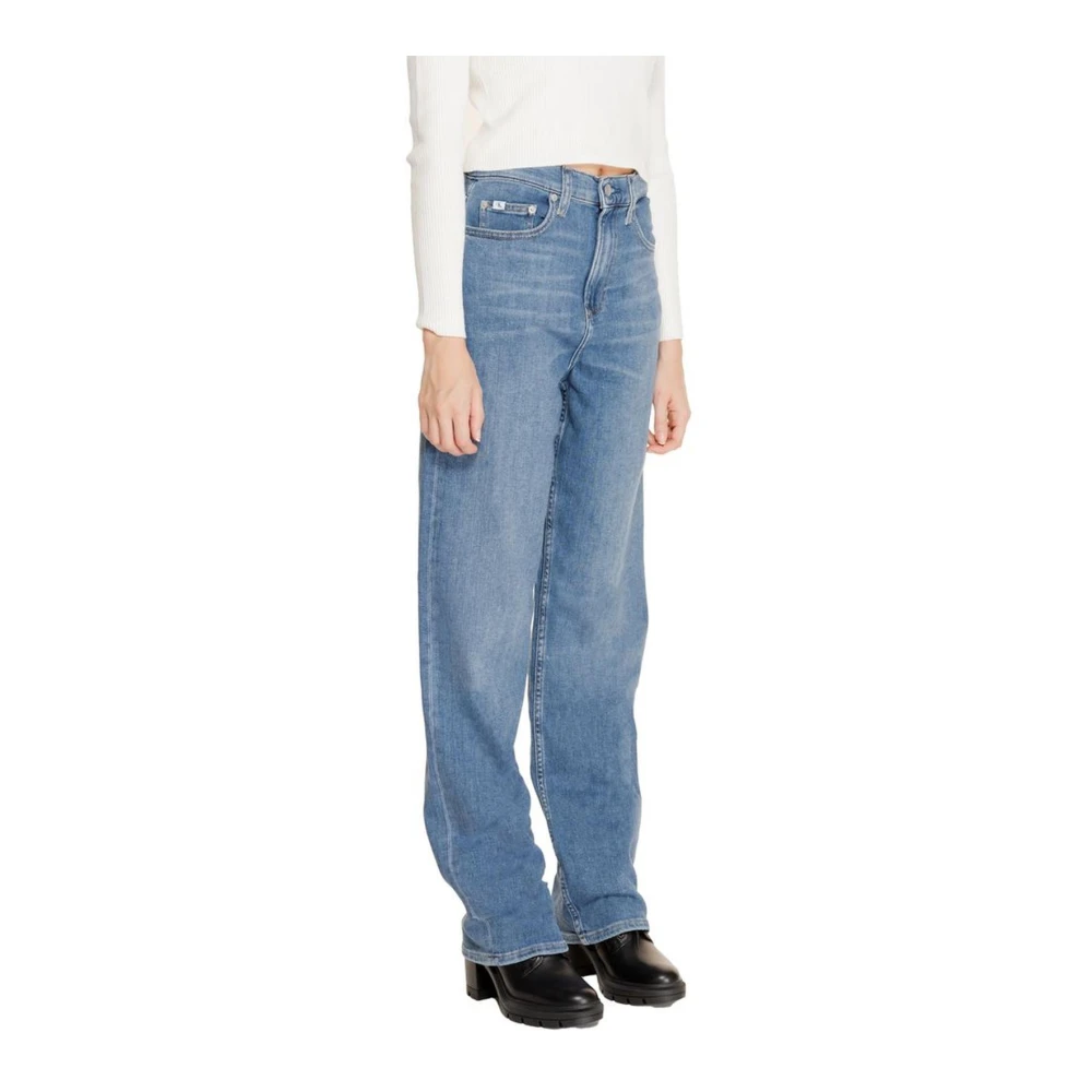 Calvin Klein Jeans Blauwe Katoenmix Jeans voor Vrouwen Blue Dames