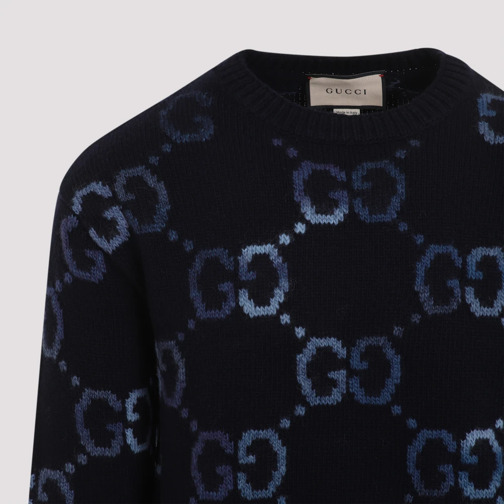 Gucci Blauwe Trui voor Mannen Blue Heren
