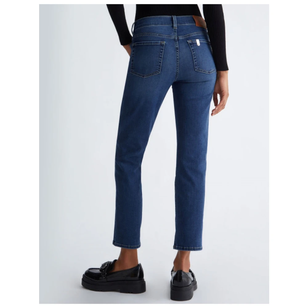 Liu Jo Slim 7 8 Jeans in katoen en lyocell mix Blue Dames
