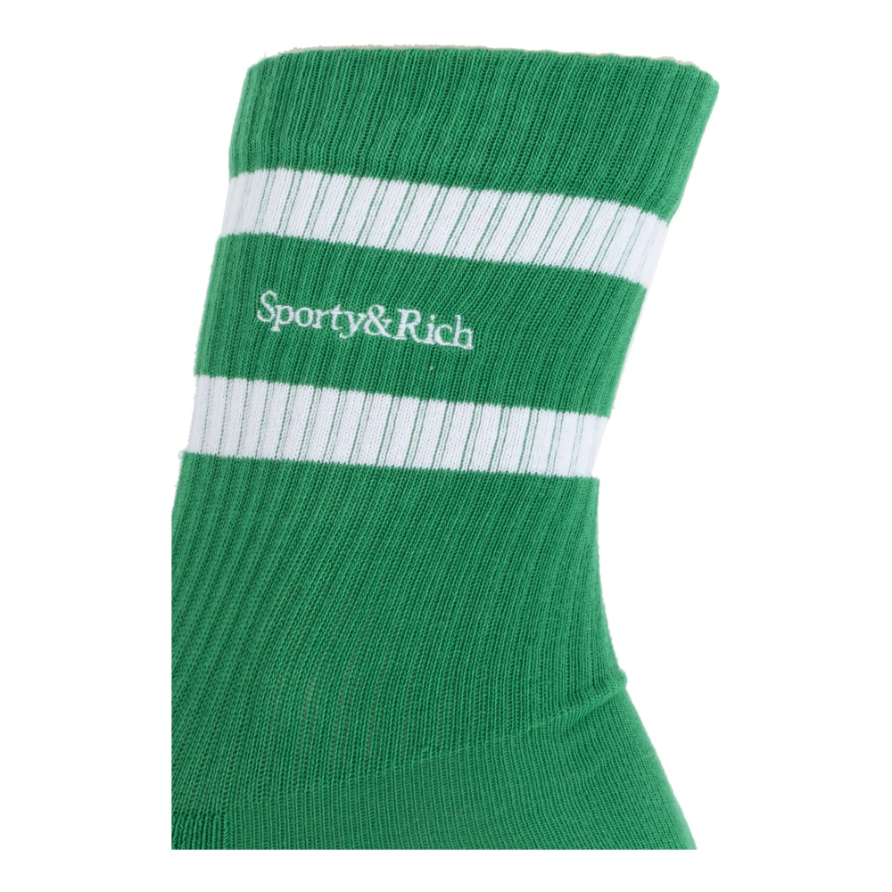 Sporty & Rich Katoenen sokken Green Dames