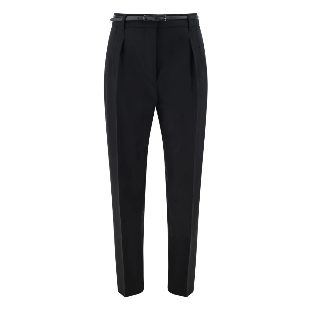 Max Mara Studio Zwarte Wollen Broek Prosit Regular Fit Black Dames