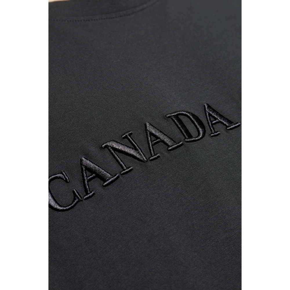 Canada Goose T-shirt met geborduurd logo Black Heren