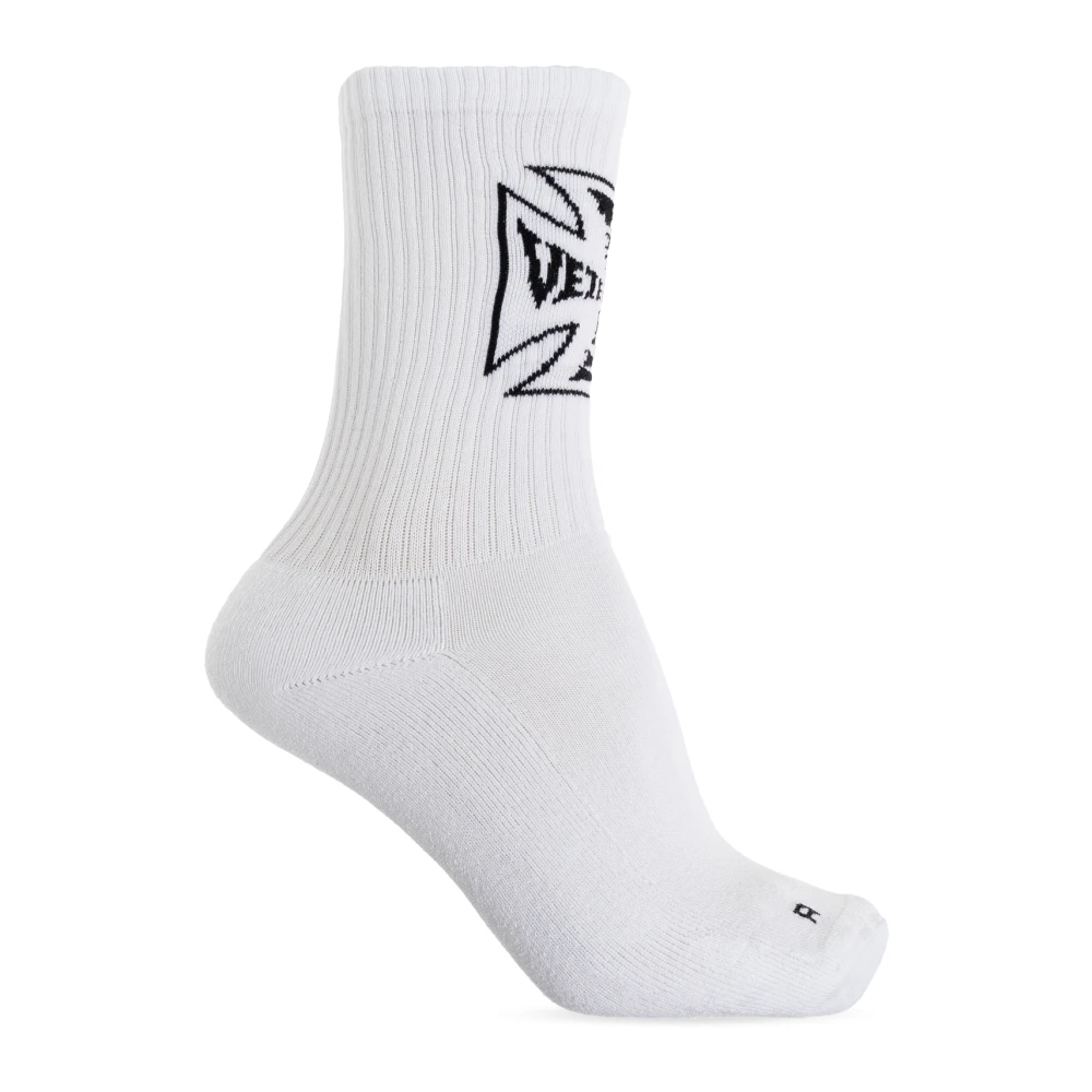 Vetements Homme Blanc Sous-Vêtements, Taille: S Logo Socks