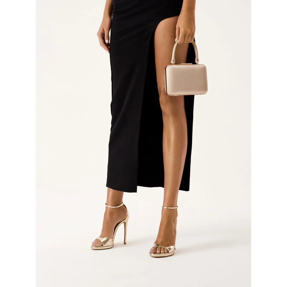Kazar Stevige leren tas met een handvat en een ketting Beige Dames