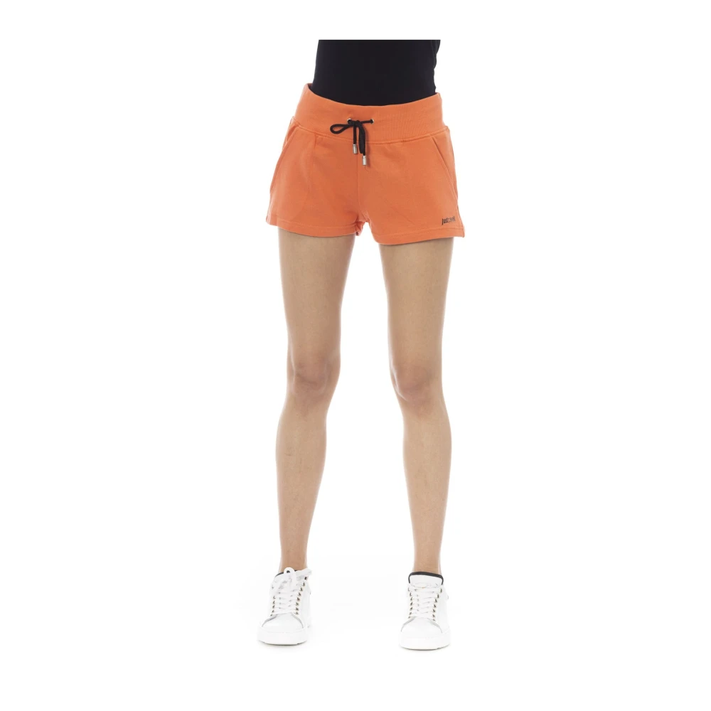 Just Cavalli Strandkleding Shorts Felpa Elastische Taille Orange Dames