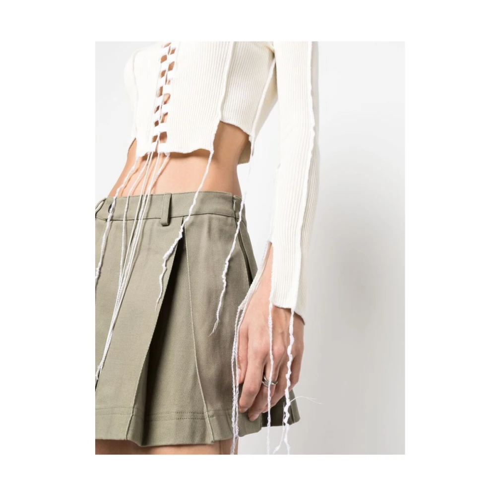 Julfer Geribbelde Crop Top Beige Dames