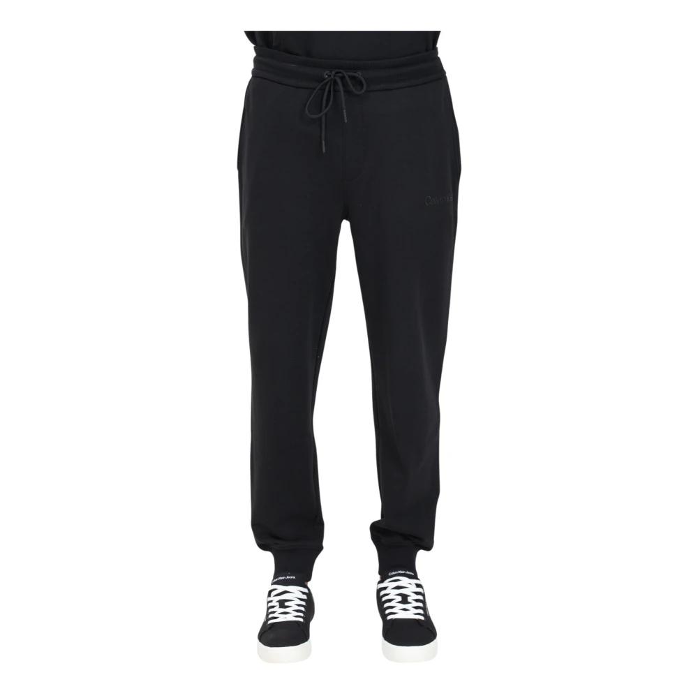 Calvin Klein Jeans Zwarte sportbroek met rubberen logo Black Heren