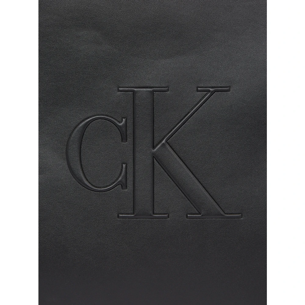 Calvin Klein Zwarte Gestroomlijnde Tote Shopper Black Dames
