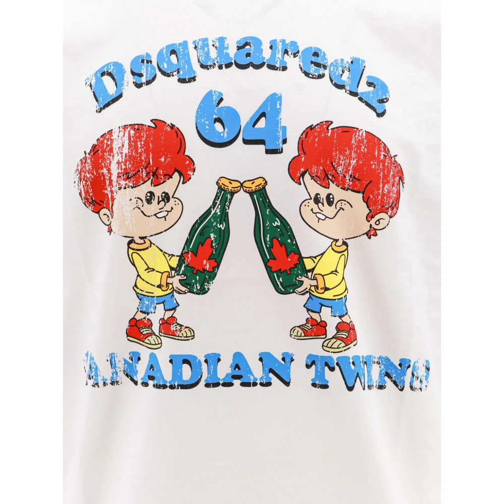 Dsquared2 Wit Crew-neck T-Shirt White Heren