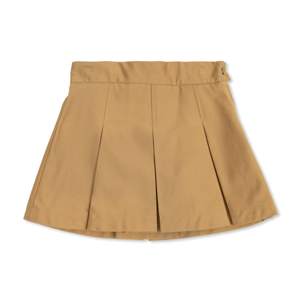 Moncler Unisex Kids Beige Cotton Pleated Skirt - Kids Skirts - 10 Y - Kids