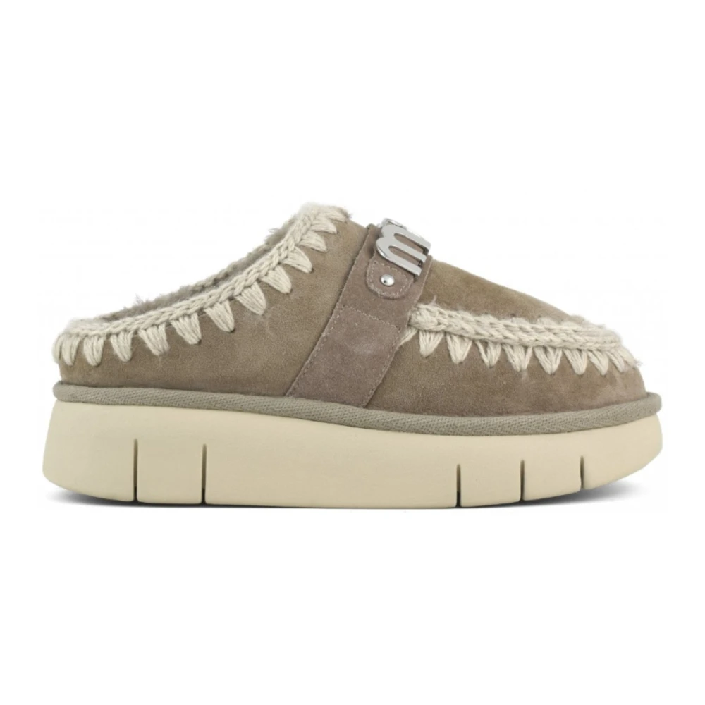 Mou Bounce Clog Metal Logo - Female - Slippers - Gray - 8 Uk - Shoes