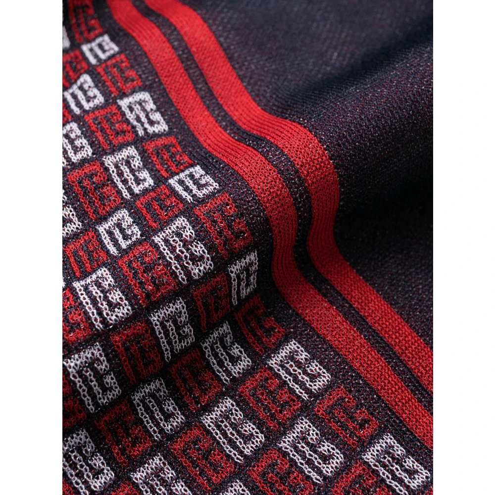 Balmain Blauwe Monogram Check Gebreide Sweatpants Multicolor Dames