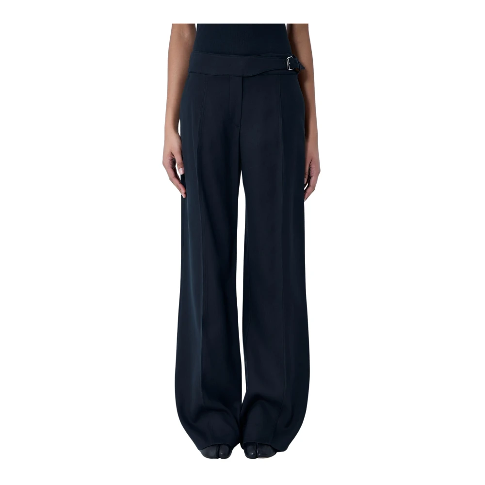 Sportmax Women's Black Wide Trousers, 2XS, Wide-Leg Tailored Trousers