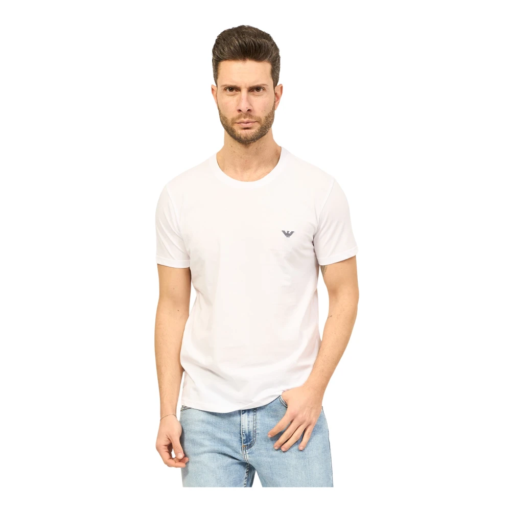 Emporio Armani Casual Katoenen T-Shirt White Heren