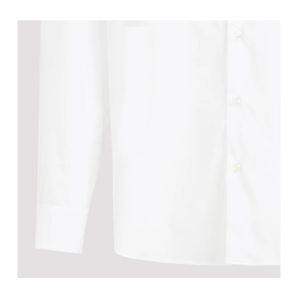 Giorgio Armani Witte Katoenen Overhemd Klassieke Stijl White Heren